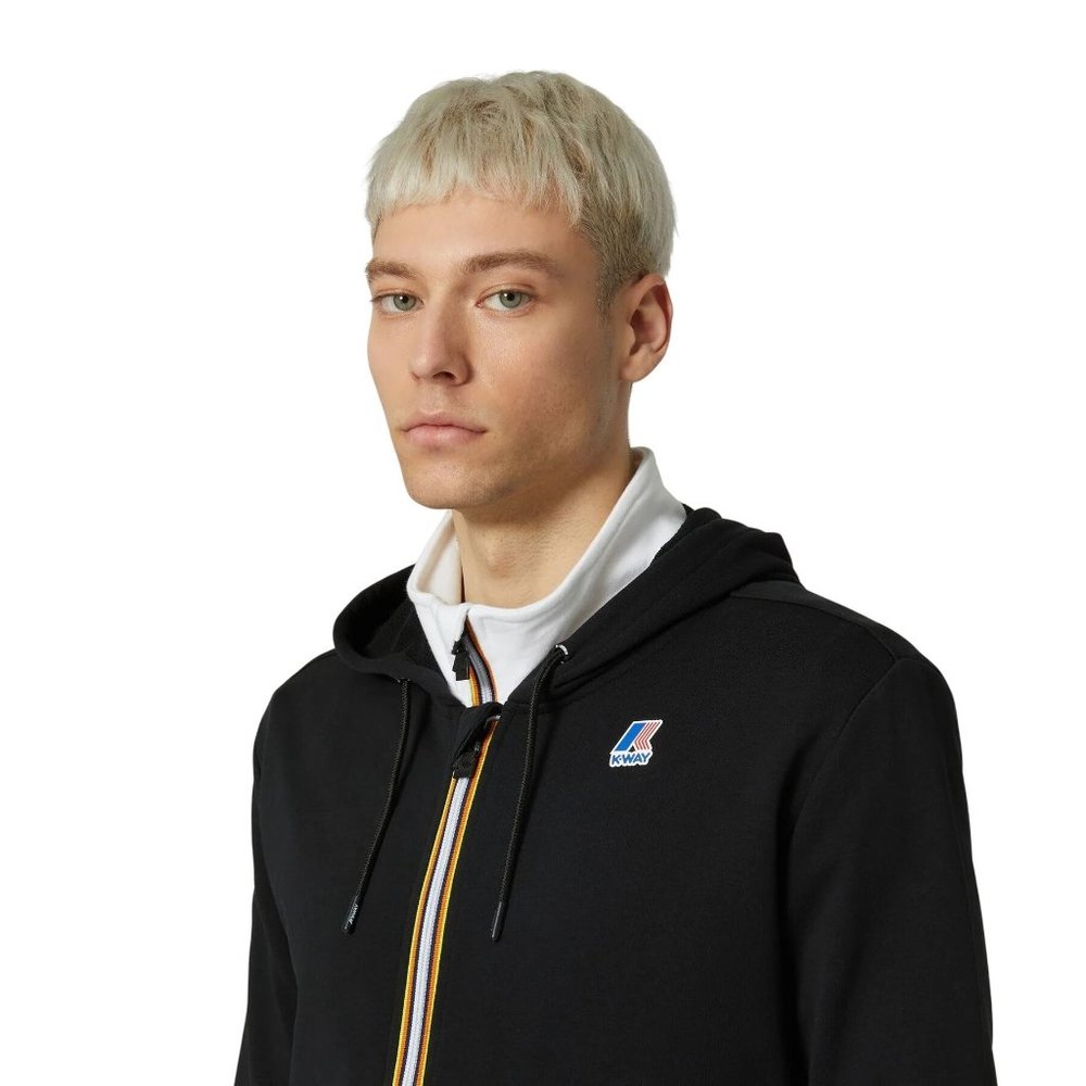 K-Way Le Vrai Arnel Black Poly/Cotton Hoodie Small
